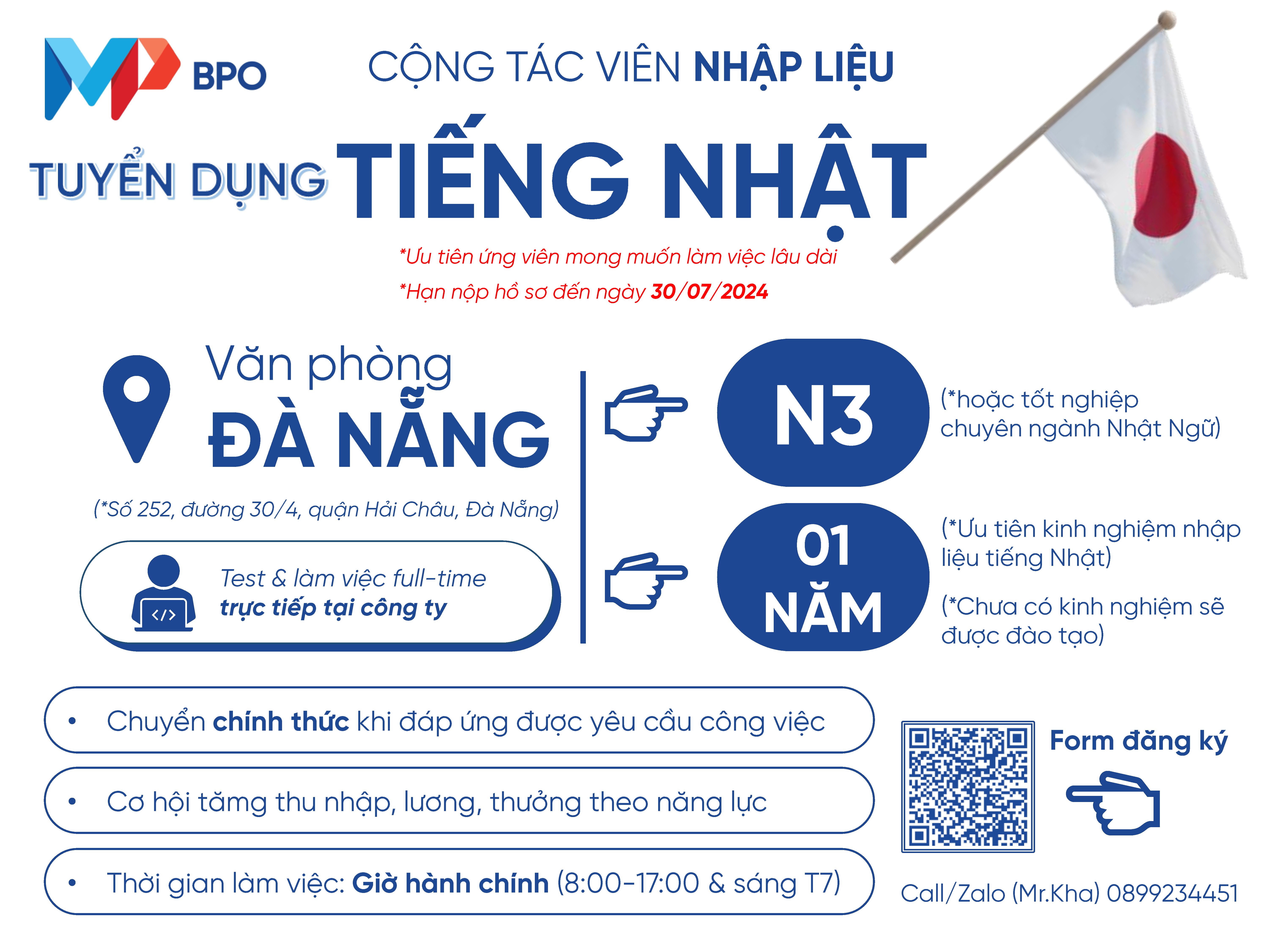 TUYỂN DỤNG CTV TIẾNG NHẬT – VP ĐÀ NẴNG